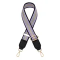 Tracolla regolabile in tessuto a righe viola e oro con ganci girevoli dorati - Viola (N. 1)