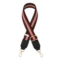 Dettaglio della tracolla regolabile con ganci dorati e finiture in pelle nera per borse - Rosso Scuro (N. 2)
