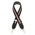 Detail of adjustable woven strap in burgundy and gold with black leather ends and gold clasps - Dark Wine Red (No. 7)