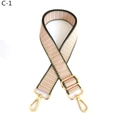 Verstellbarer Taschenriemen in Rosa-Gold-Streifen mit glänzenden Metallschnallen - Goldener Verschluss / Rosa (C-1)