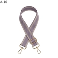 Detail of purple-grey herringbone woven strap with golden adjustable metal buckle - Purple