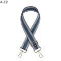 Detail of adjustable blue and beige herringbone strap with gold-tone swivel lobster clasps - Lake Blue