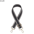 Detail of adjustable chevron weave shoulder strap with polished gold hardware buckles - Dark Gray