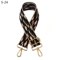 Macro detail of wide woven strap with pink marble pattern and gold metal lobster clasps - S-24 Black Pink