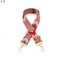 Dettaglio tracolla regolabile con motivo a onde rosso e oro e ganci in metallo oro - Chiusura Dorata / Rosso