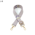 Adjustable woven shoulder strap with purple chevron pattern and gold metal hooks - Light Purple