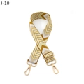Adjustable woven chevron strap with gold metal hooks for crossbody handbags - Yellow