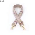 Adjustable crossbody bag strap with pink and gold chevron weave and swivel metal hooks - Pink
