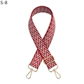 Adjustable red and white chevron woven strap with polished gold-tone metal clasps - S-8 Red