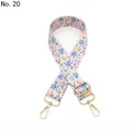 Dettaglio tracolla regolabile n. 20 in tessuto floreale con moschettoni in metallo oro - Fibbia Oro / Floreale Rosa Blu (N. 20)