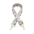 Detail view of floral replacement strap with gold lobster clasps and adjustable buckle - Pink Green Floral (No. 21)