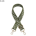 Detailed wave pattern canvas strap with adjustable golden metal lobster clasps - Army Green (S-15)