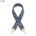 Detail view of blue and white wave jacquard strap with gold-tone lobster clasps - Blue (S-16)