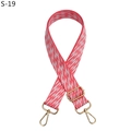 Adjustable woven replacement strap for crossbody bags with pink geometric pattern and gold hooks - Pink (S-19)