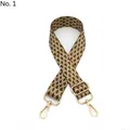 Detail of adjustable colorful peacock pattern bag strap with gold metal lobster clasps - No. 1 Army Green