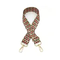 Dettaglio della tracolla per borsa con motivo a squame rosso e verde e fibbie dorate - Chiusura in Argento / N. 9 Rosso Verde