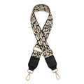 Tracolla regolabile con motivo leopardato, terminali in pelle nera e ganci dorati - Fibbia Oro / Cachi + Pelle Nera