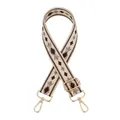 Close-up of jacquard woven geometric strap with adjustable gold lobster clasp - Khaki & Coffee Small Diamond Lattice (No. 11)