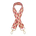 Detail of bohemian geometric woven bag strap with golden metal lobster clasps and buckle - No. 4 Light Orange Rhombus