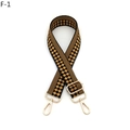 Detail of adjustable black and tan geometric checkerboard strap with gold metal hooks - Silver Clasp / F-1 Black Yellow Checker