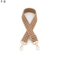 Dettaglio della tracolla regolabile con motivo a scacchi marrone e ganci in metallo dorato - Chiusura in Argento / F-8 Beige Marrone Chiaro Scacchi
