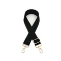 Tracolla regolabile in nylon nero con ganci metallici dorati e fibbie a scatto - Chiusura Argentata / Nero (N. 1)