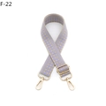 Adjustable purple checkered woven strap with golden metal hooks for crossbody bags - Silver Clasp / F-22 Beige Purple Checker