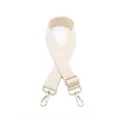 Dettaglio tracolla regolabile in tessuto bianco crema con moschettoni dorati - Chiusura Argentata / Beige (N. 4)