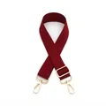 Detail of adjustable wine red thickened shoulder strap with golden metal lobster hooks - Wine Red (No. 9)
