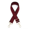 Tracolla regolabile intrecciata a scacchi rossi e neri con moschettoni in metallo oro - Fibbia Oro / No. 31 Nero Rosso