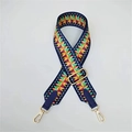 Close-up of geometric star pattern strap with golden metal hook and leather finish - Ethnic Star Geometric