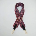 Detail of bohemian mandala print bag strap with adjustable golden metal buckle and hooks - Mandala Geometric Pattern