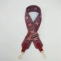 Detail of red and blue geometric pattern bag strap with gold metal buckles - Retro Red And Blue Geometric