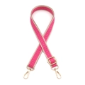 Verstellbarer 2,5 cm breiter Taschenriemen aus Nylon mit rosa geometrischem Webmuster - Goldschnalle / Rosarot