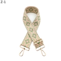Detail eines gewebten bunten Taschenriemens mit rosa ethnischem Muster und goldener Schnalle - Z-1 Matchagrün Kante Rosa / Silberverschluss