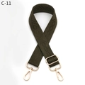 Detail of army green woven shoulder strap with geometric diamond texture and gold buckle - Light Army Green
