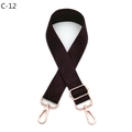 Detail of purple diamond pattern bag strap with rose gold metal swivel hooks and adjuster - Brown