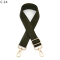 Detail view of olive green rhombus pattern strap with adjustable golden metal buckles - Army Green