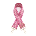 Adjustable wide pink geometric woven replacement shoulder strap with gold metal buckles - Rose Red Round