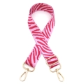 Adjustable crossbody bag strap with pink tiger stripe pattern and gold hardware - 11# Rose Pink