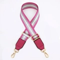Adjustable PU leather and striped woven shoulder strap for women crossbody bags - Rose Red