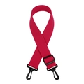 Detail of red nylon shoulder strap with adjustable buckle and black plastic swivel hooks - Rose Red