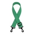 Close-up of grass green woven nylon strap with plastic swivel hooks and adjustable buckle - Light Green