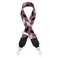 Adjustable colorful jacquard leaf pattern bag strap with gold metal lobster clasps - No.9 Black Rose Pink