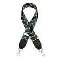 Adjustable leaf pattern handbag strap with green and beige geometric woven design - No.3 Green Beige Black