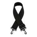 Dettaglio della tracolla di ricambio in nylon nero con ganci e fibbia di regolazione - Nero