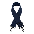 Detail of adjustable dark blue canvas strap with sturdy black swivel snap hooks - Blue