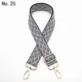 Close-up of black and white woven geometric pattern strap with gold metal hardware - Silver Clasp / Black and White (No.25)