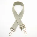 Detail of adjustable woven purse strap with green chevron pattern and gold lobster claws - Silver Clasp / Matcha Green (No. 27)