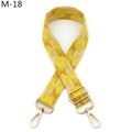 Verstellbarer gewebter Schultergurt in Gelb mit geometrischem Muster und Gold-Schnallen - Silberverschluss / M-18 Gelb